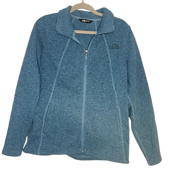 The North Face Women’s Heather Mock Neck Zip Up Fuzzy Fleece Jacket Large - Picture 1 of 5